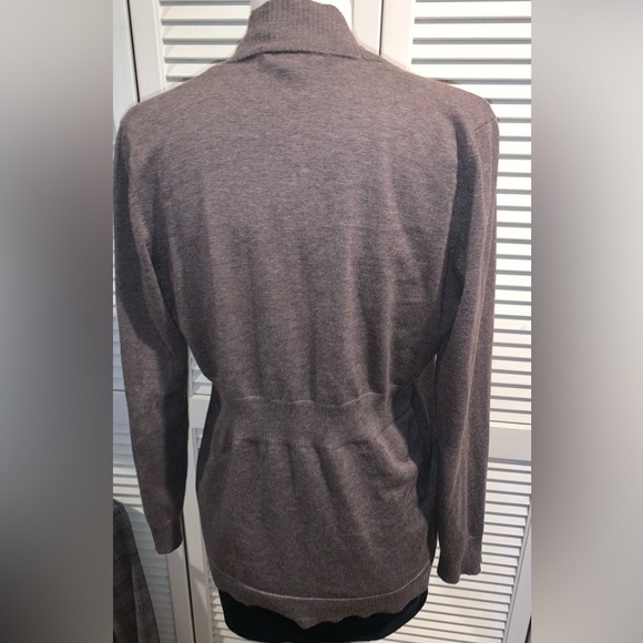 Pointelle Brown Cardigan Sweater Women’s Large - Picture 5 of 6